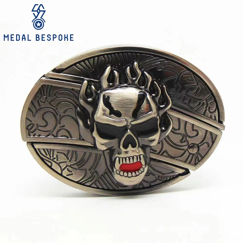 Customized Skull Head Belt Buckles — Medal Bespoke 1