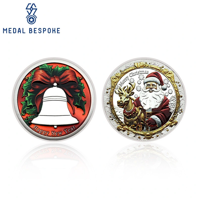 Babbo Natale personalizzato & Moneta della sfida di Natale con campanella - Medaglia su misura 1