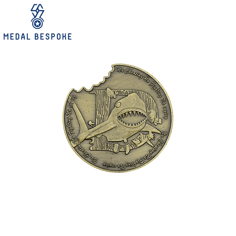 Customized Unique Irregular Shark-Themed Challenge Coin — Medal Bespoke 1