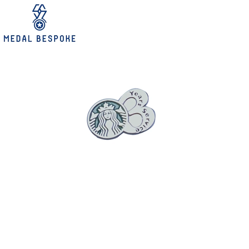 Badge in metallo con logo Starbucks personalizzabili: medaglia su misura 1