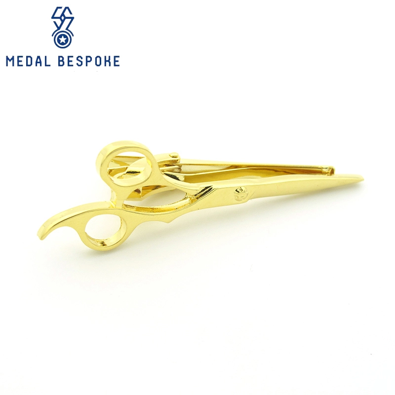 Customized Exquisite Scissor-Form Tie Clips — Medal Bespoke 1