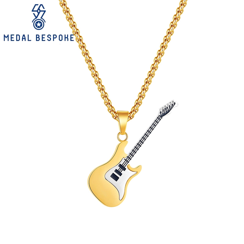 Customized Guitar Shape Necklace — Medal Bespoke 1