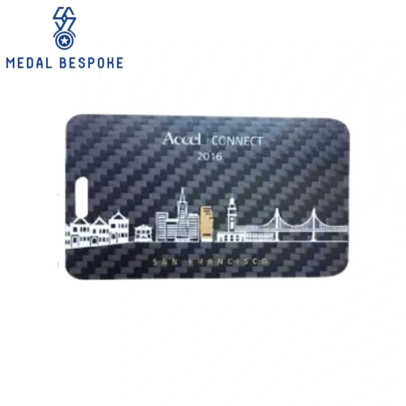 Customizable Cityscape Designs Carbon Fiber Medals — Medal Bespoke 1