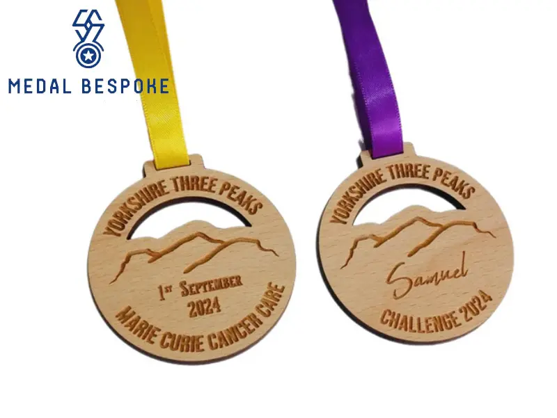 Wooden Running Medals Laser Cutting，Engraving，UV Printing，Polishing and Finishing - - Medal Bespoke 4