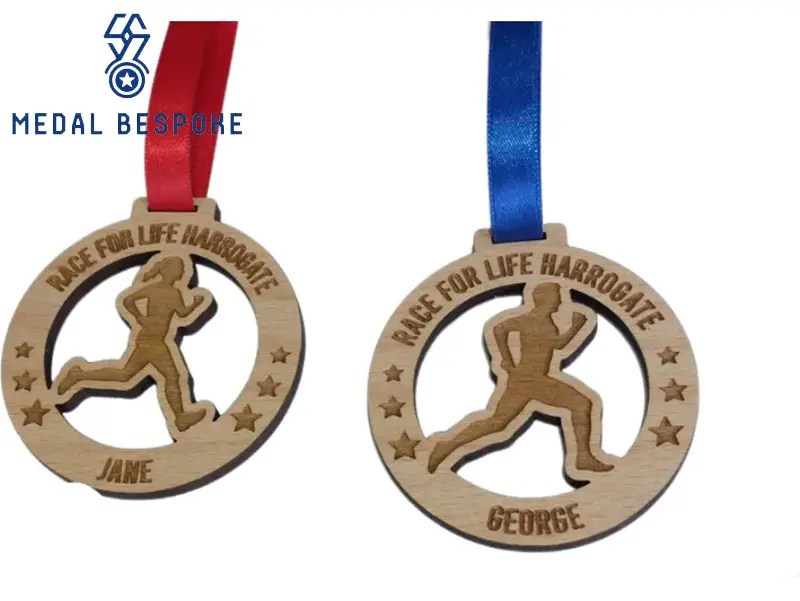 Wooden Running Medals Laser Cutting，Engraving，UV Printing，Polishing and Finishing - - Medal Bespoke 2