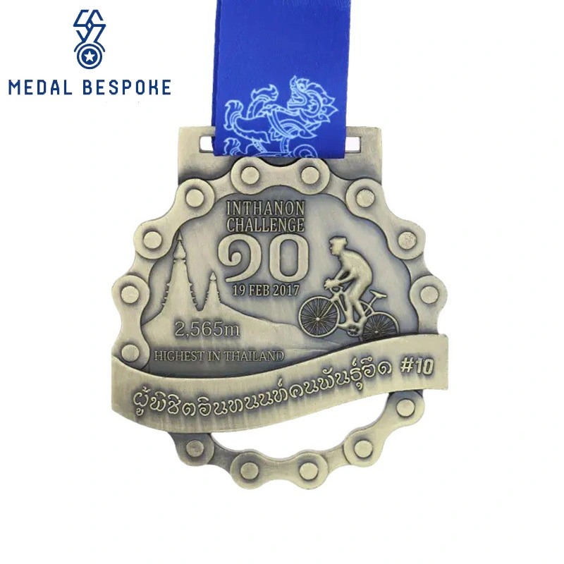 Customizable Cycling Race Metal Medals — Medal Bespoke 1