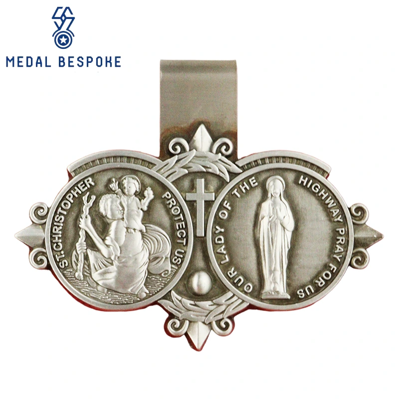 Customized Antique Brass Hat Clips — Medal Bespoke 1