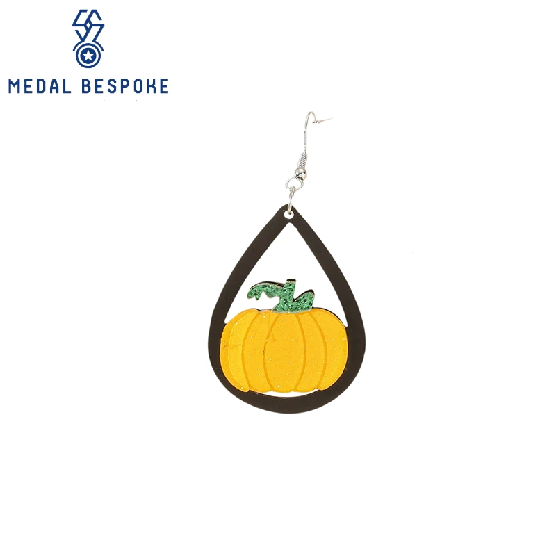 Customized Glitter Pumpkin Earrings— Medal Bespoke 1