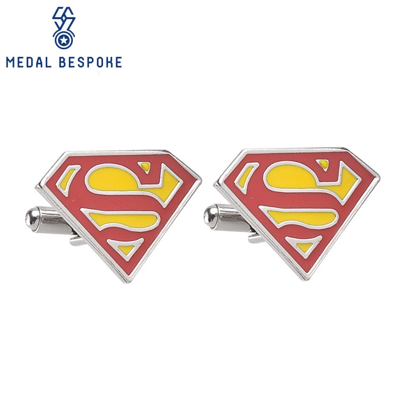 Customized Colorful Superhero Designs Cufflinks — Medal Bespoke 1