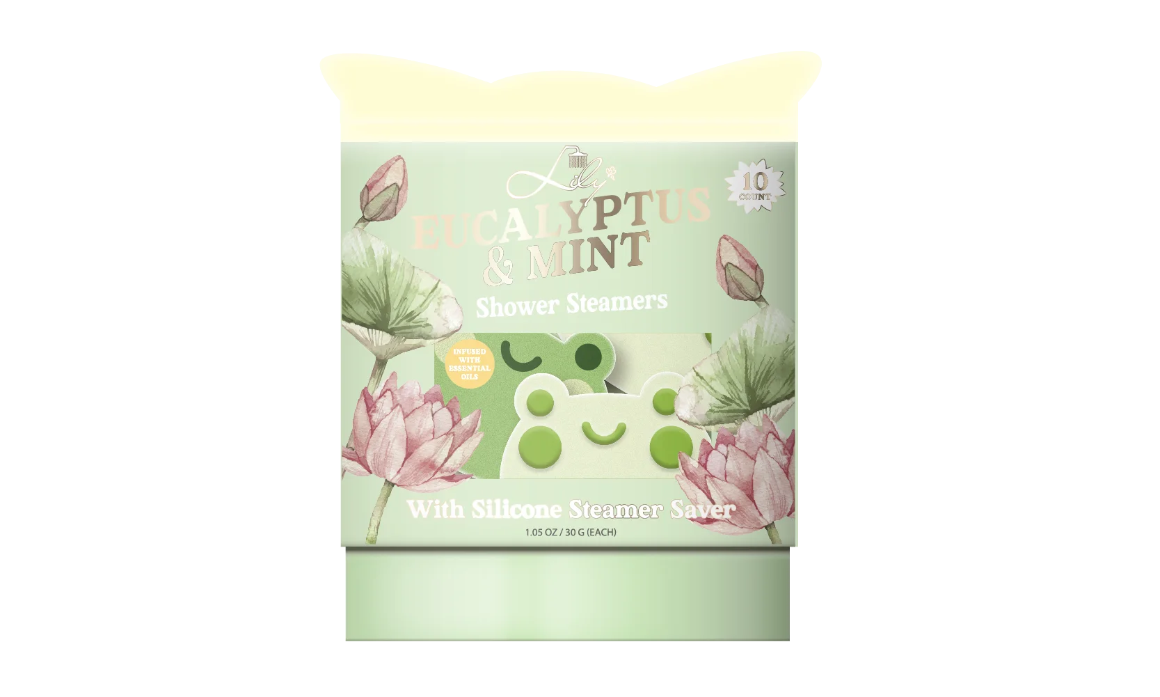 Eucalipto en forma de rana de etiqueta privada personalizada & Fabricante de vapores de vapores de ducha de menta - infundido con aceites esenciales - Baño de lirio 1