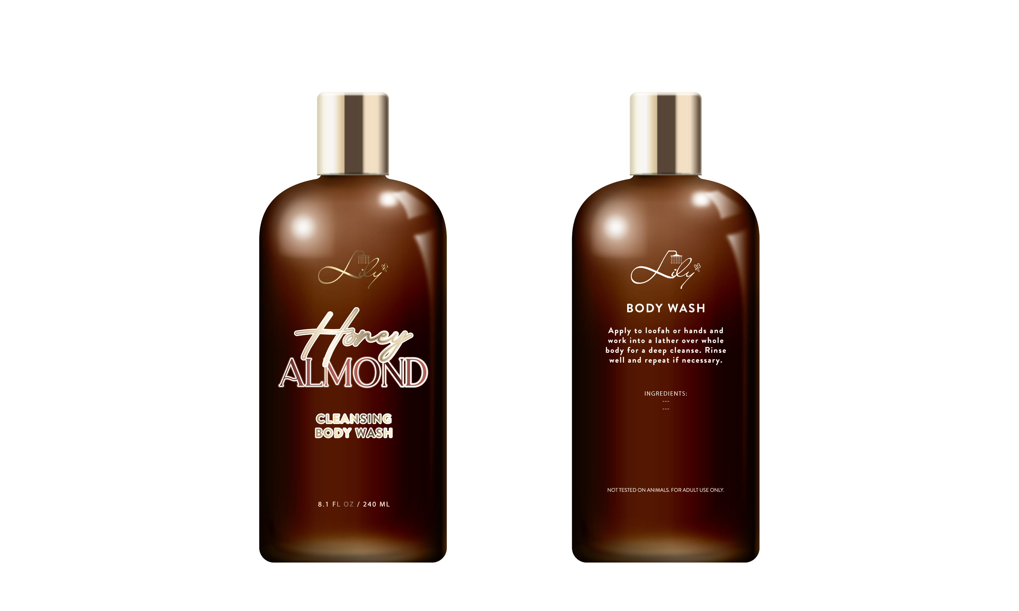 Elegante bruine fles Private Label Amber Glow Honey Almond Cleansing Body Wash Fabrikant - Lily Bath 2