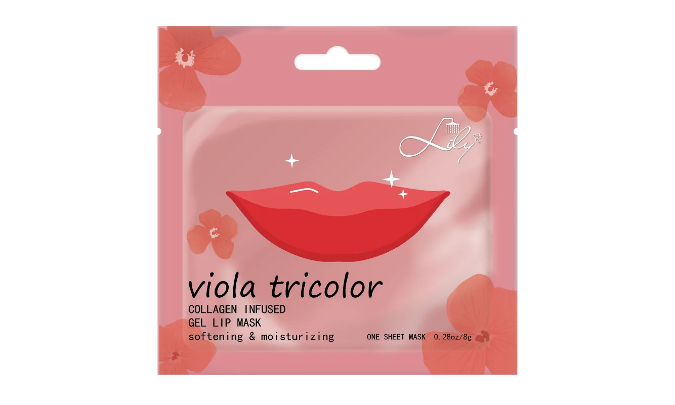 Viola Tricolor Hydrogel Lip Masks in Private Label Package Suit Those Prone to Internal Heat - Lily Bath 1
