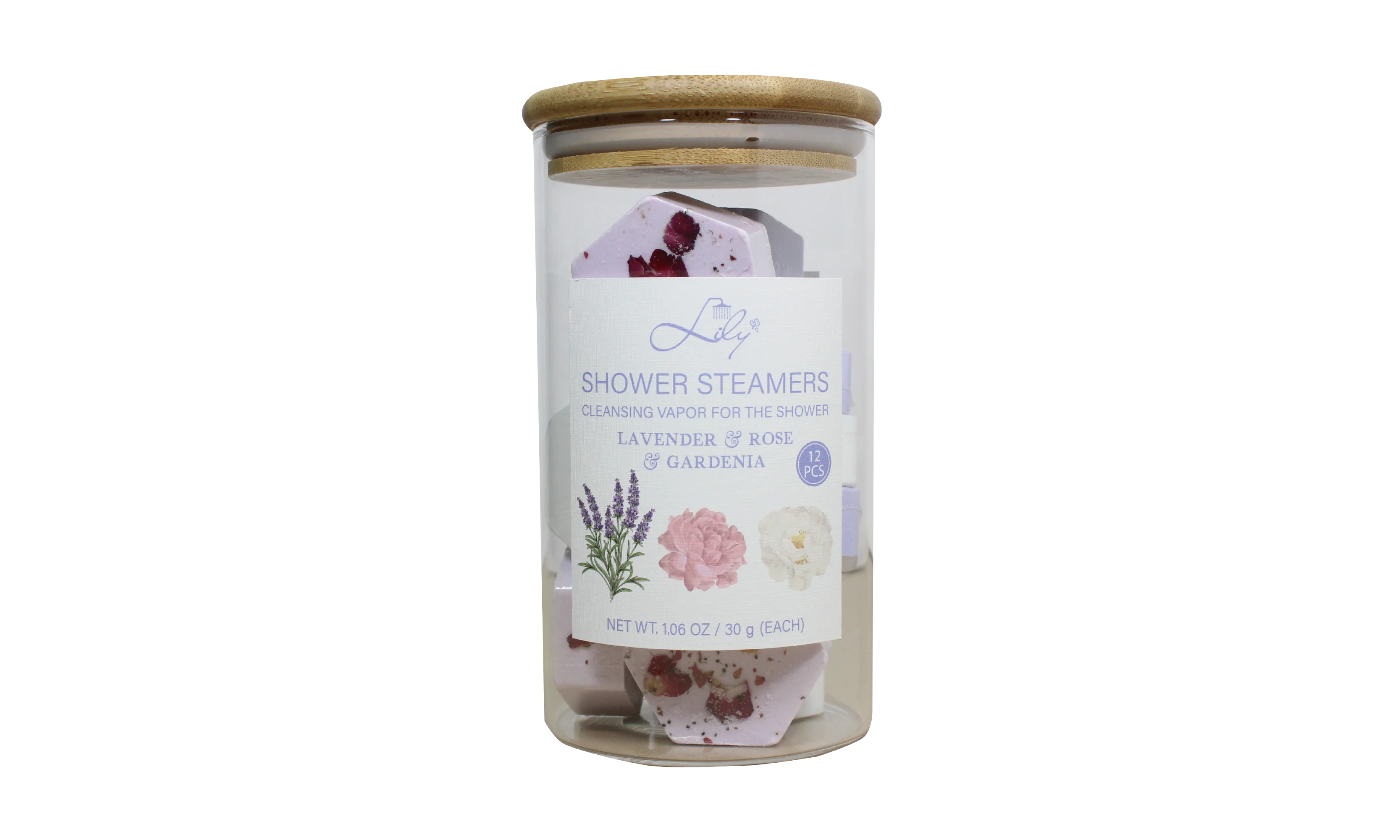 Lavanda aromática personalizada requintada & rosa & Gardenia chuveiro vaporador Fabricante - Lily Bath 1
