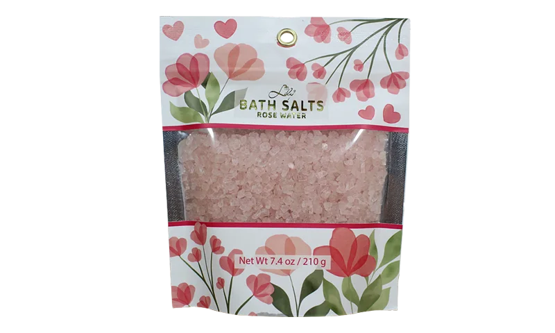 Sales de baño perfumadas florales en etiqueta privada personalizable traje de bolsa para viajeros - Bath Lily 1