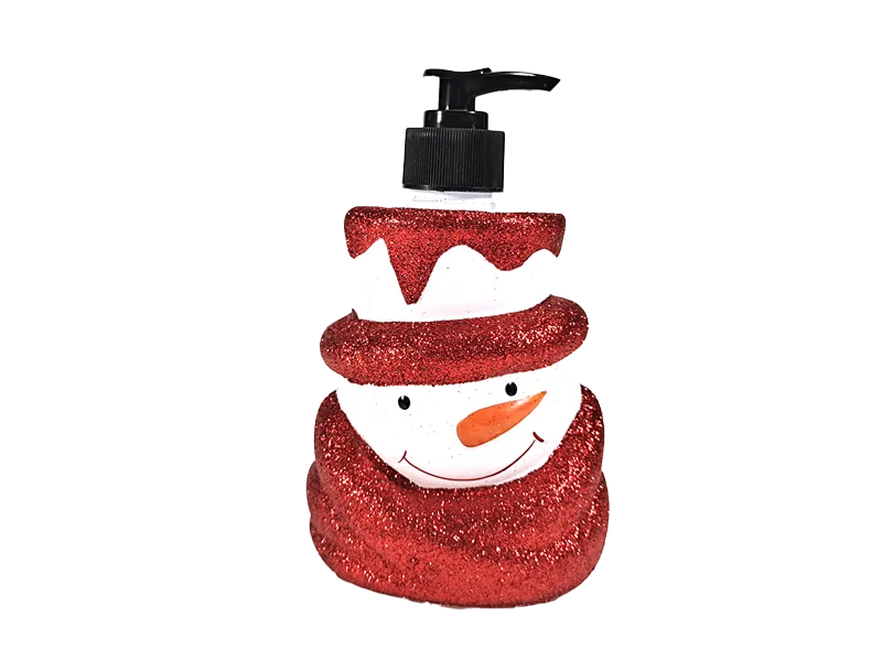 Jabón de manos de cristal con personajes navideños en formato festivo. 1