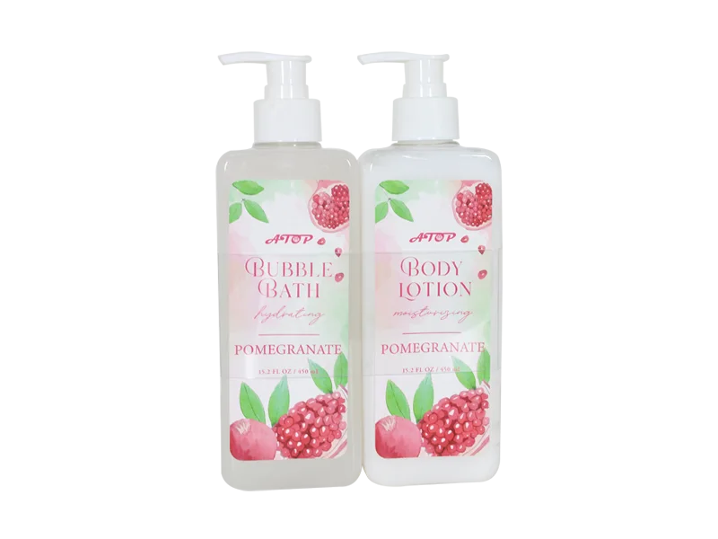 석류 버블 바스 & 바디 로션 세트 - 각 16.2 fl oz, 수분 공급 스파 듀오 1