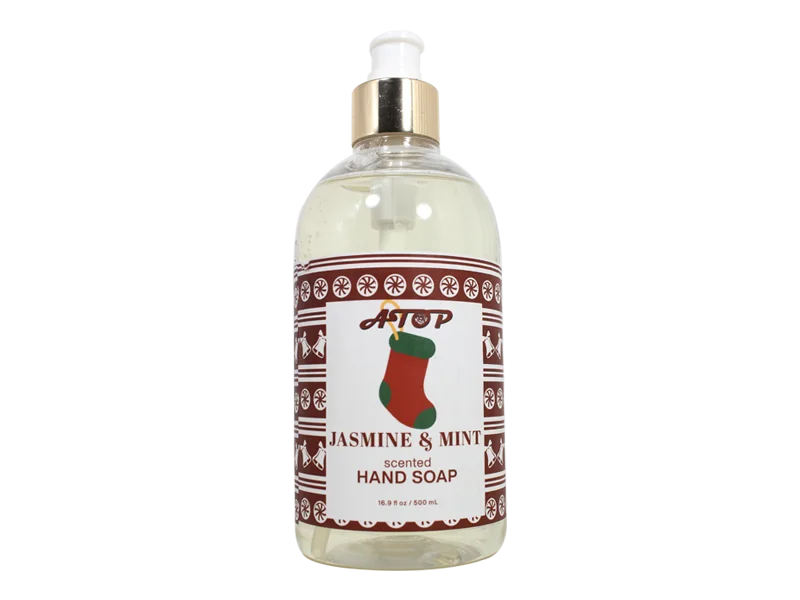 Personigita Privata Etikedo Kristnaska Jasmeno & Menta Milda Mana Sapo - 16.9 fl oz Festa Odoranta Manlavo 1