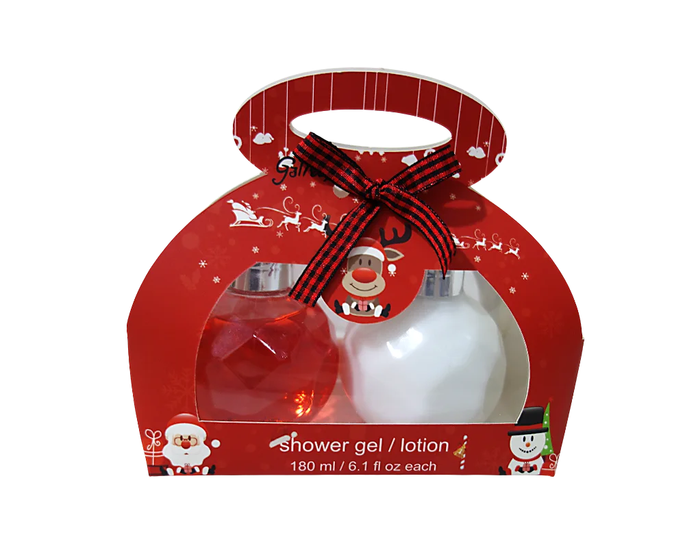 180ml Christmas-themed Gift Box Packaging for Shower Gel and Lotion Set 1
