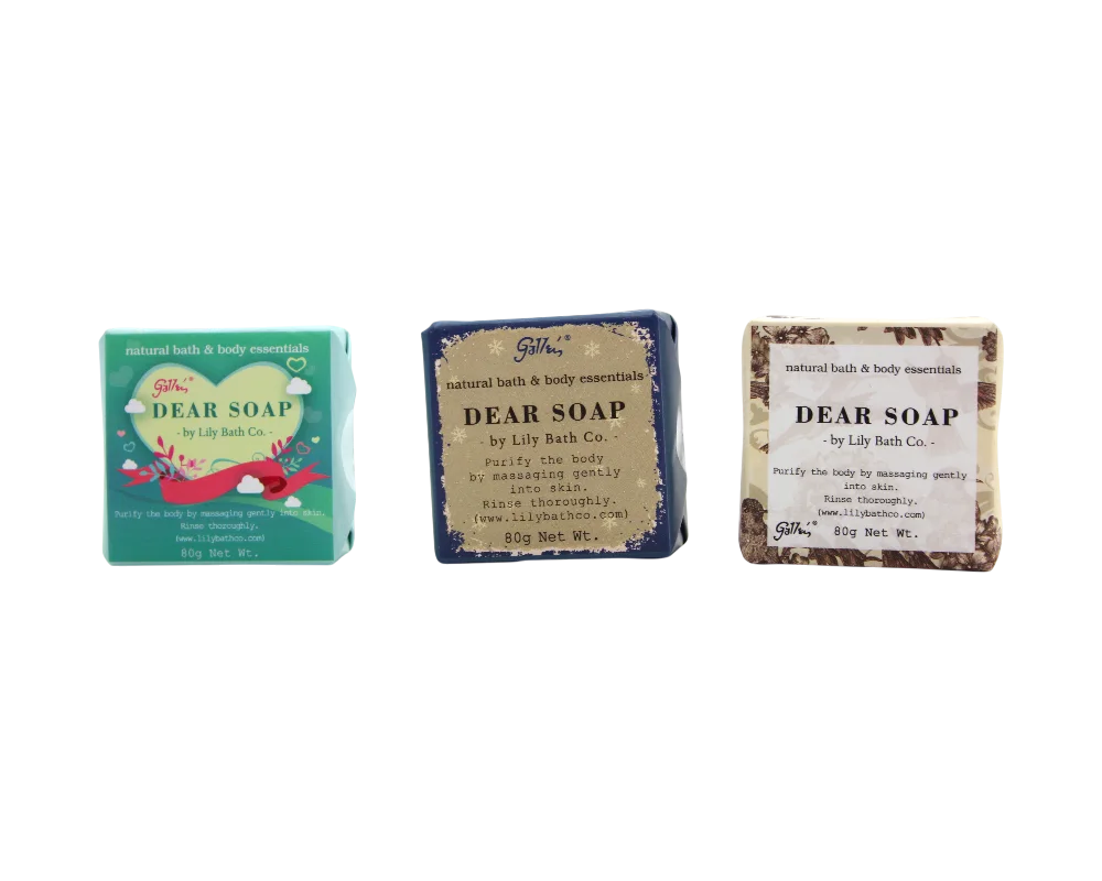 Coffret cadeau DEAR SOAP Trio - Collection de savons naturels faits à la main par Lily Bath Co. | Purifiant & Doux pour la peau 1