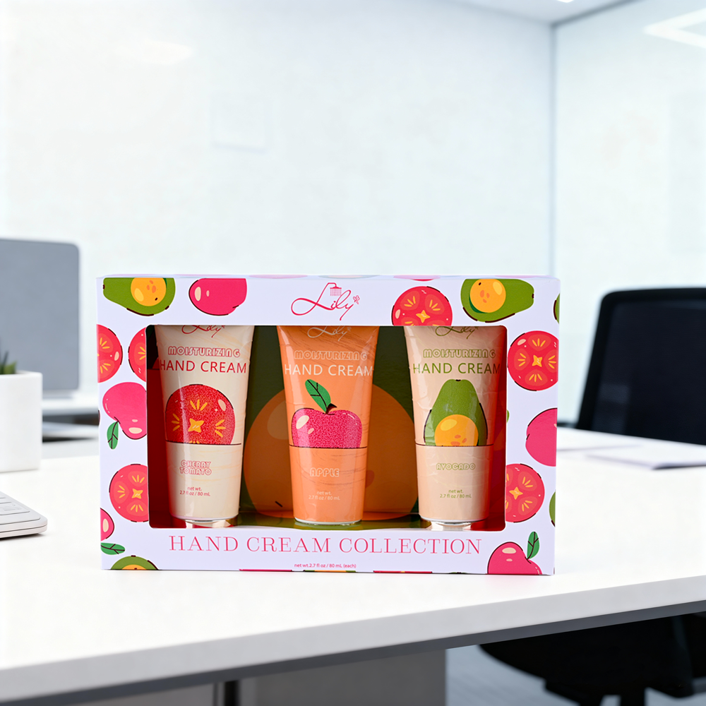 3 Pack Fruit Scented Moisturizing Hand Cream Collection For Soft & Smooth Hands - Lily Bath 1