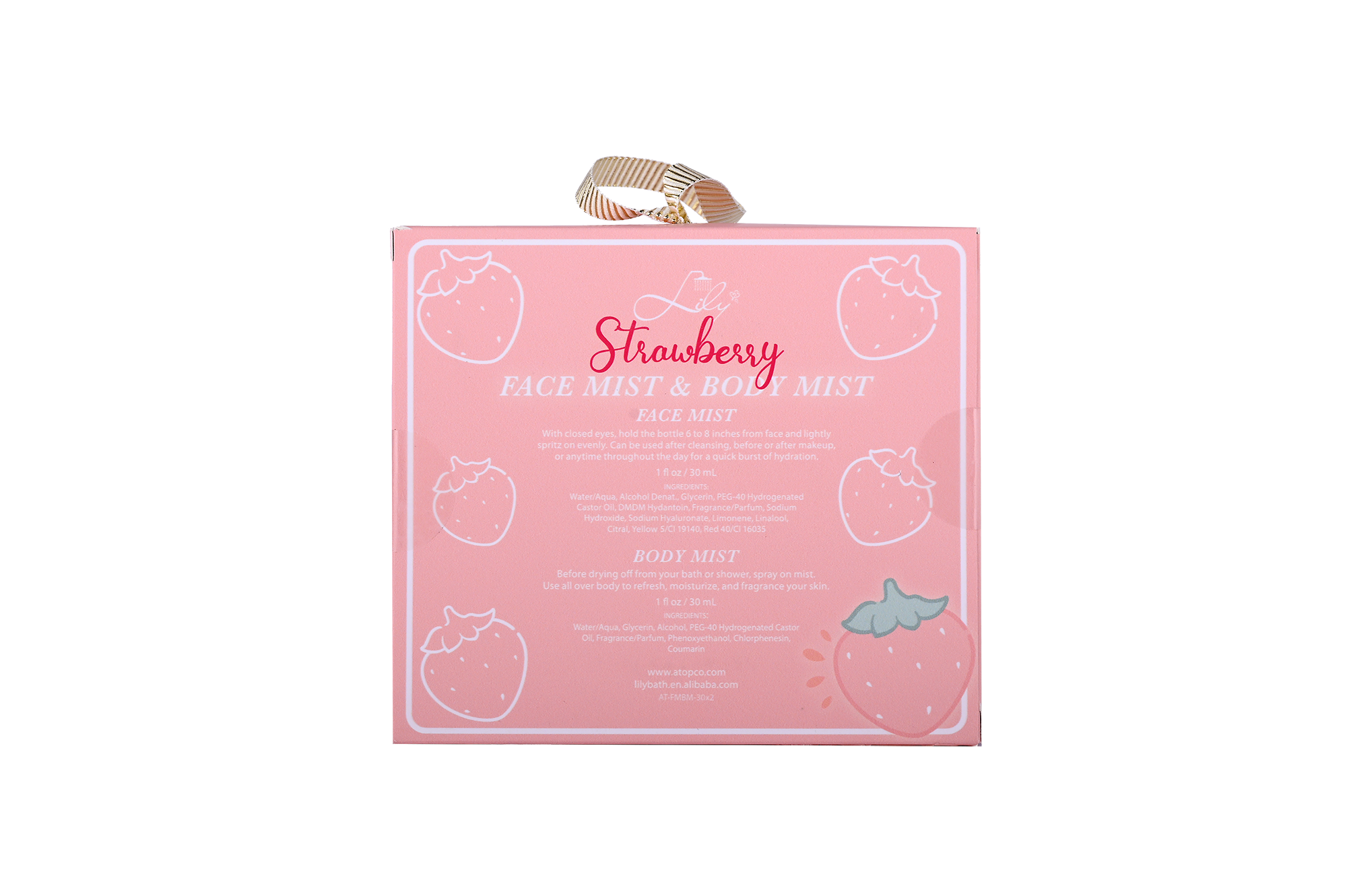 2 Pack Strawberry Facial Mist & Body Mist Refreshing Hydration with Sweet Fruity Scent - Lily Bath 3