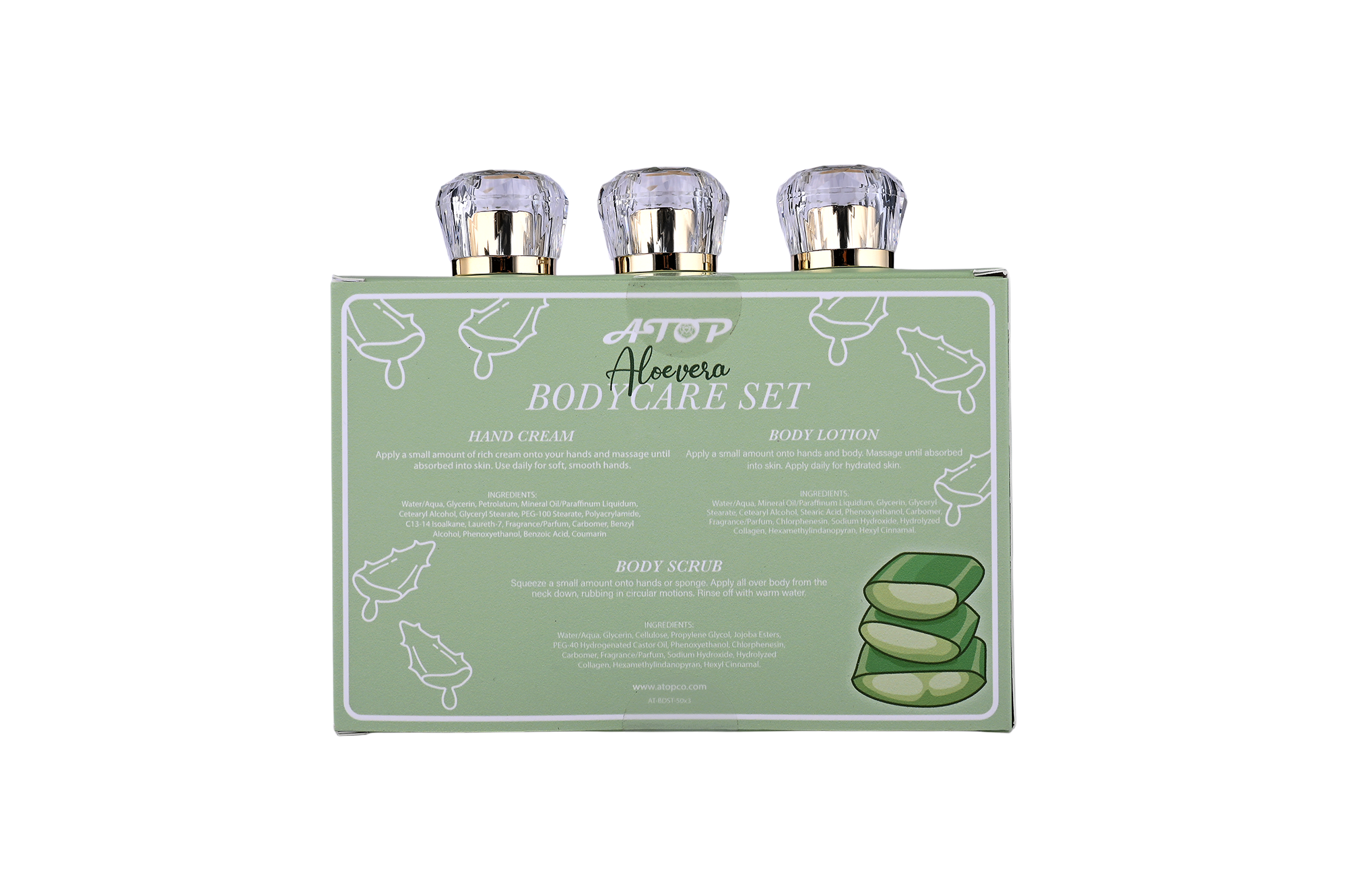 Set de cuidado corporal con aloe vera que incluye exfoliante corporal, crema de manos y loción corporal - Lily Bath 3