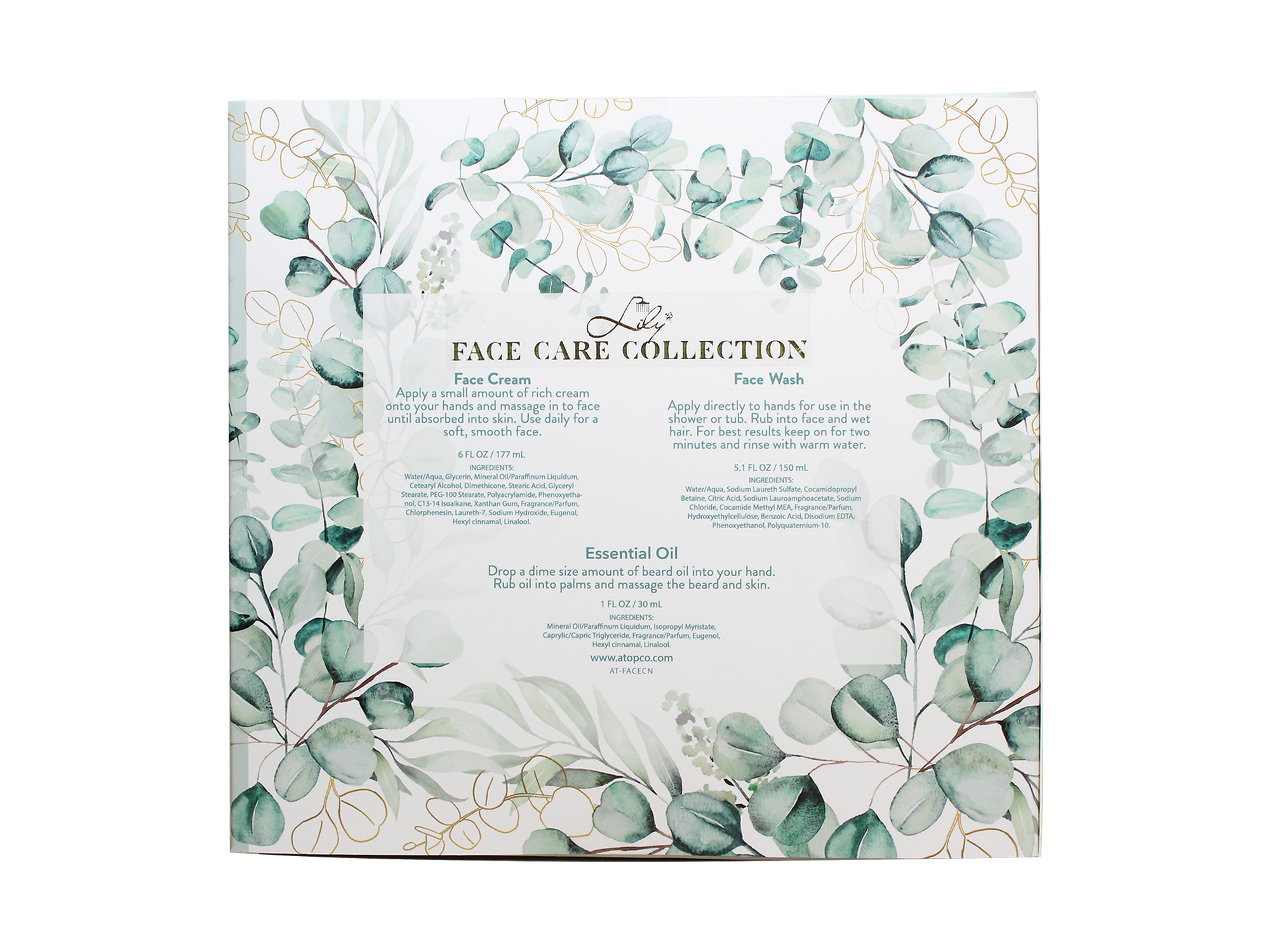 Kit de Cuidados com a Pele Eucalipto e Hortelã - Conjunto de 3 peças com Creme Facial, Sabonete Facial e Óleo Essencial 3