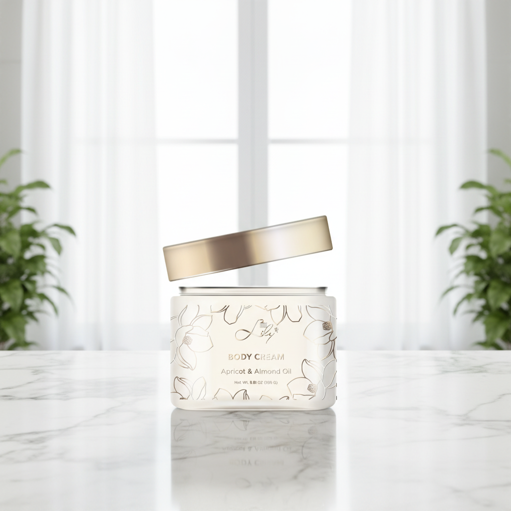 Extraordinária Rótulo Privada Damasco & Óleo de amêndoa Nourishing Body Cream Fabricante - Lily Bath 2