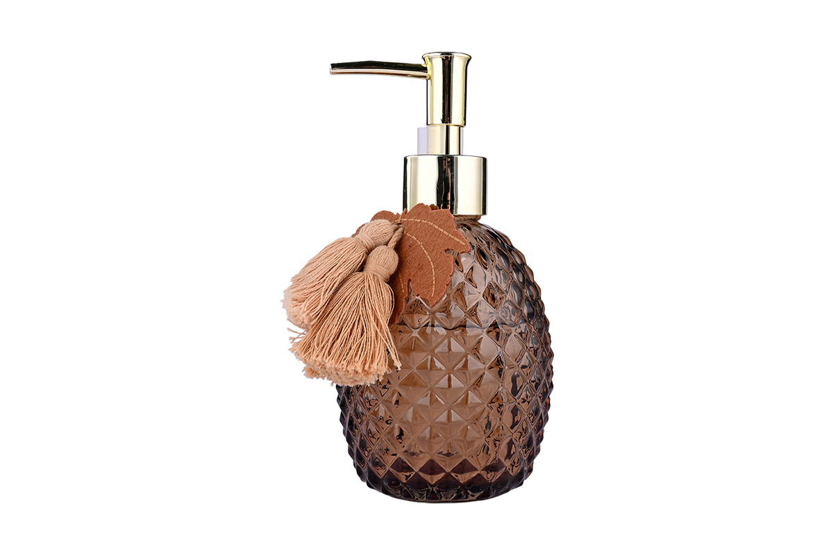مجموعه صابون مایع دست با بطری شیشه‌ای شیک و قابل تنظیم - صابون مرطوب‌کننده ممتاز با پمپ تزئینی برای حمام 2