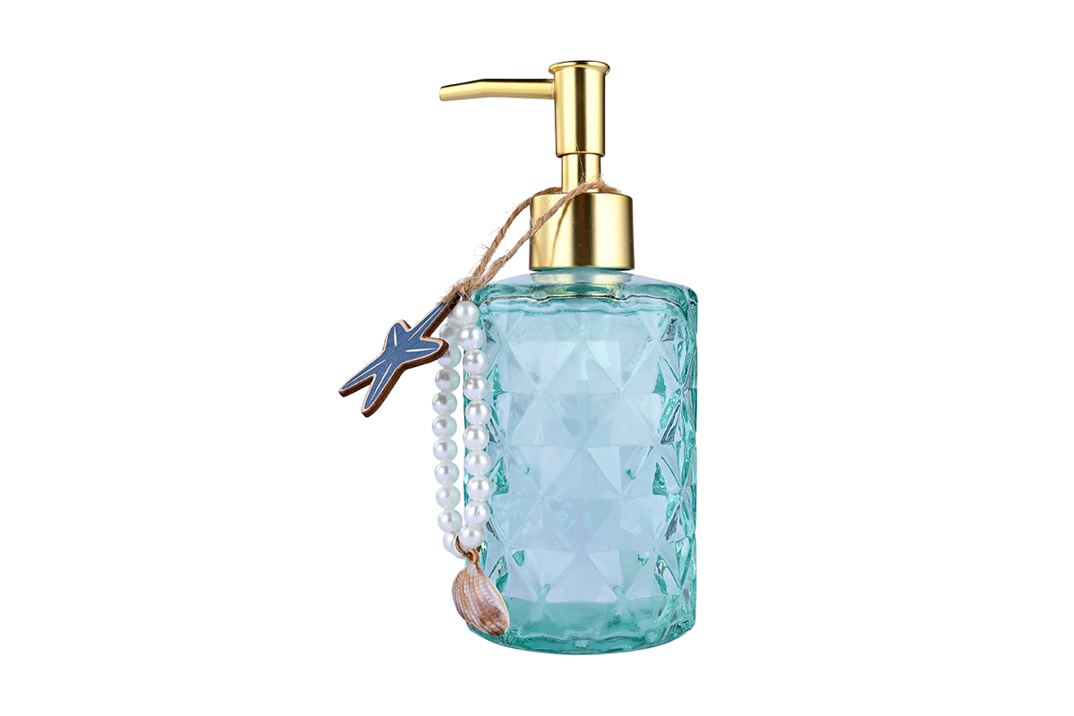 مجموعه صابون مایع دست با بطری شیشه‌ای شیک و قابل تنظیم - صابون مرطوب‌کننده ممتاز با پمپ تزئینی برای حمام 7
