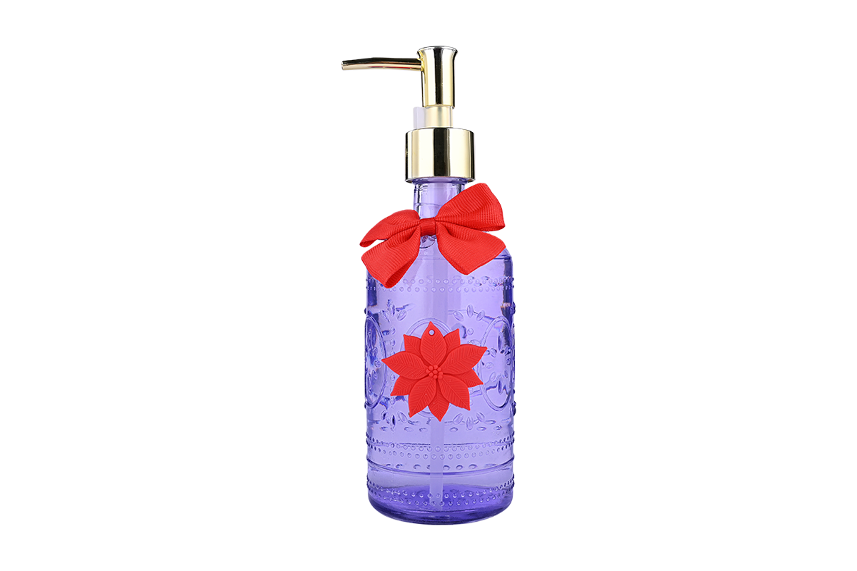 مجموعه صابون مایع دست با بطری شیشه‌ای شیک و قابل تنظیم - صابون مرطوب‌کننده ممتاز با پمپ تزئینی برای حمام 5