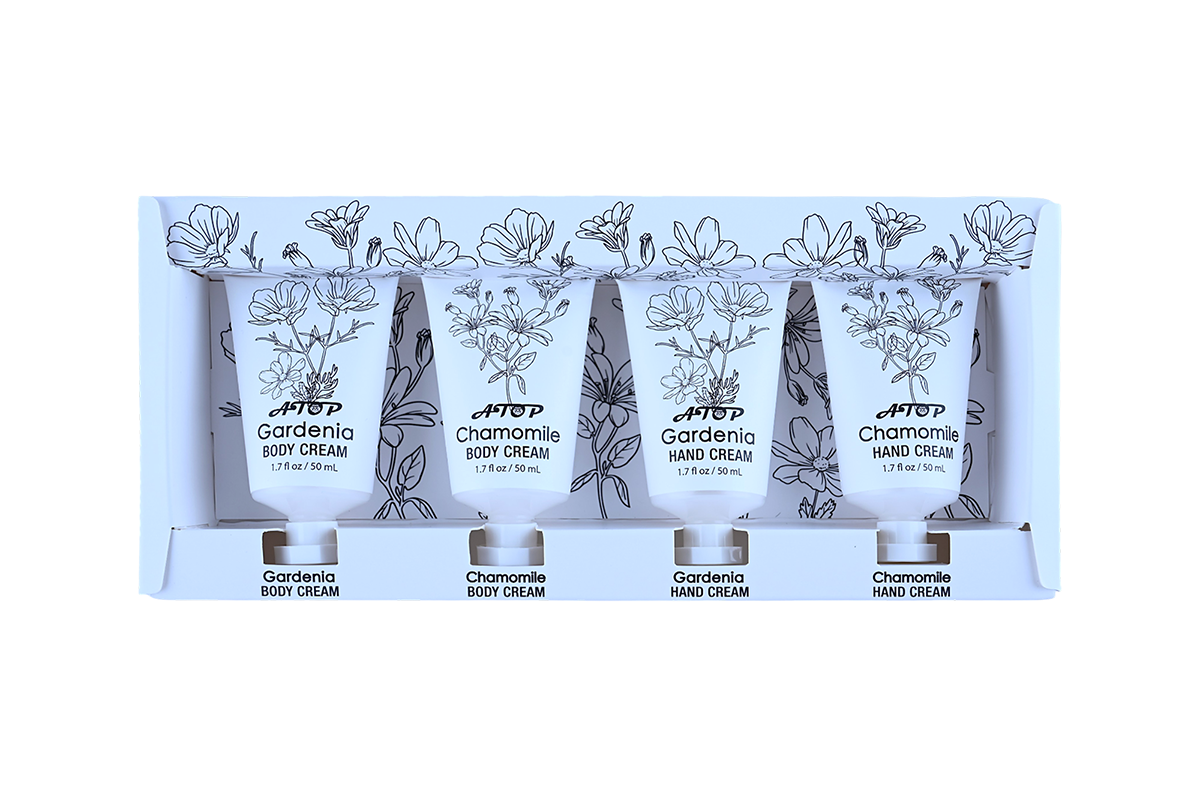 Conjunto de Creme Corporal e Creme para Mãos Gardenia &amp; Camomila - Coleção Nutritiva e Hidratante Floral 1