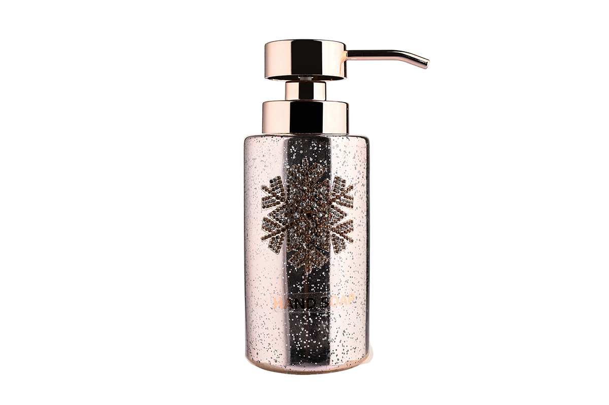 Christmas Festival Bathroom Decor Hand Soap Dispenser - Luxury Glitter Snowflake & Tree Design with Silver Pump 4