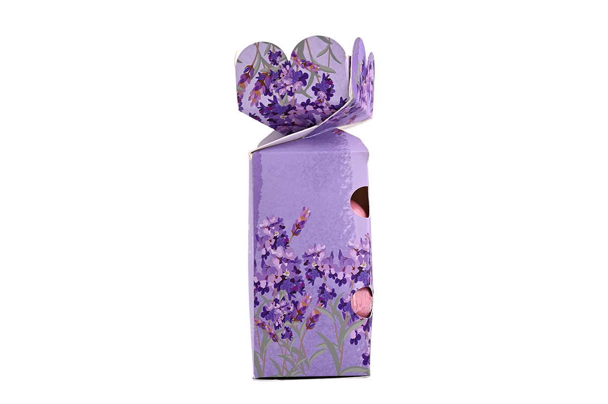 Lavender Bath Bomb Set (4 Pieces) – Relaxing Aromatherapy Bath Fizzers with Bath Salts in Elegant Floral Gift Box 4