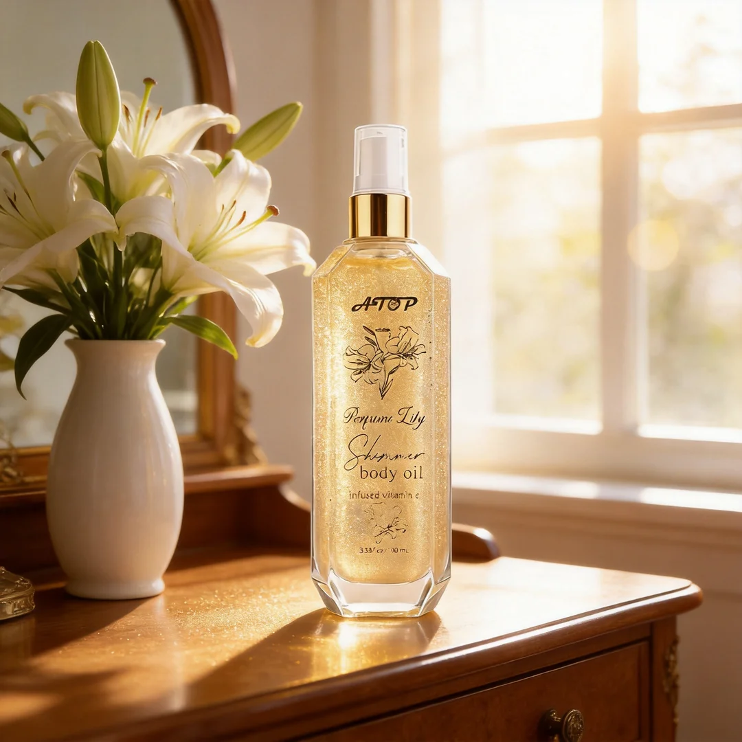 100mL Perfume Lily Shimmer Body Oil with Vitamin C - Illuminating Moisturizing Dry Oil for Radiant, Glowing Skin 2