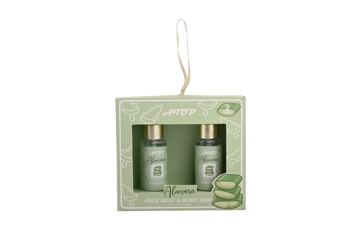 Set per la cura del corpo all'Aloe Vera - Collezione rinfrescante per il bagno e la cura della pelle con bagnoschiuma, spray per il corpo, spray per il viso e confezione regalo. 3