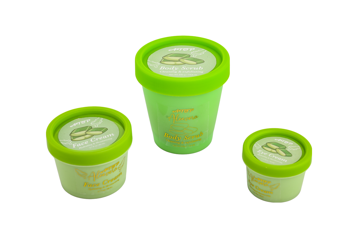 conjunto de cuidados com a pele de aloe vera