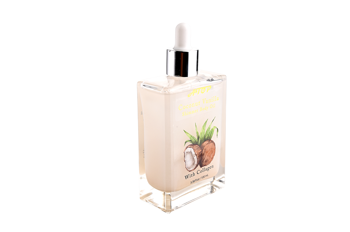 100mL Coconut Vanilla Shimmer Body Oil with Collagen - Illuminating Moisturizing Dry Oil for Radiant, Glowing Skin 3