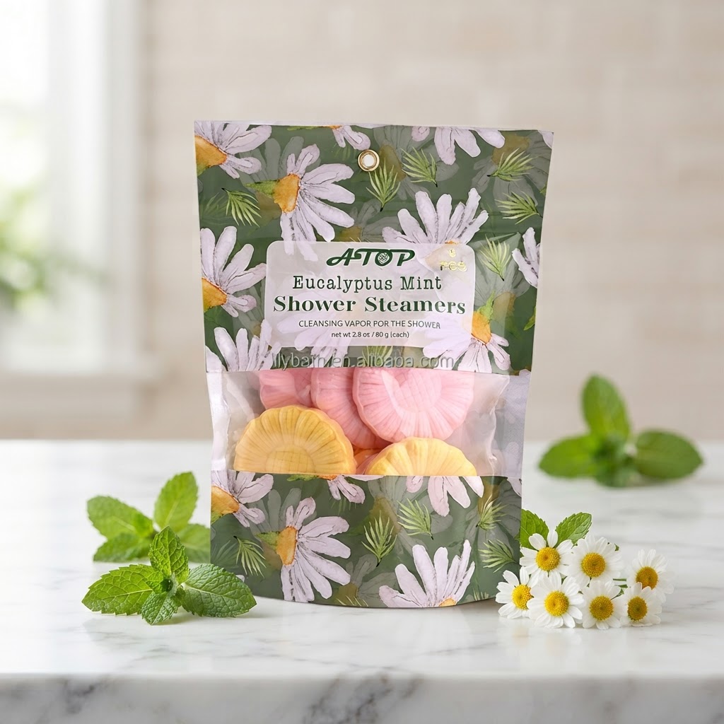 8 Pieces Eucalyptus Mint Shower Steamers - 80g Aromatherapy Shower Vapor Tablets in Hanging Window Bag for Refreshing Spa Experience 2