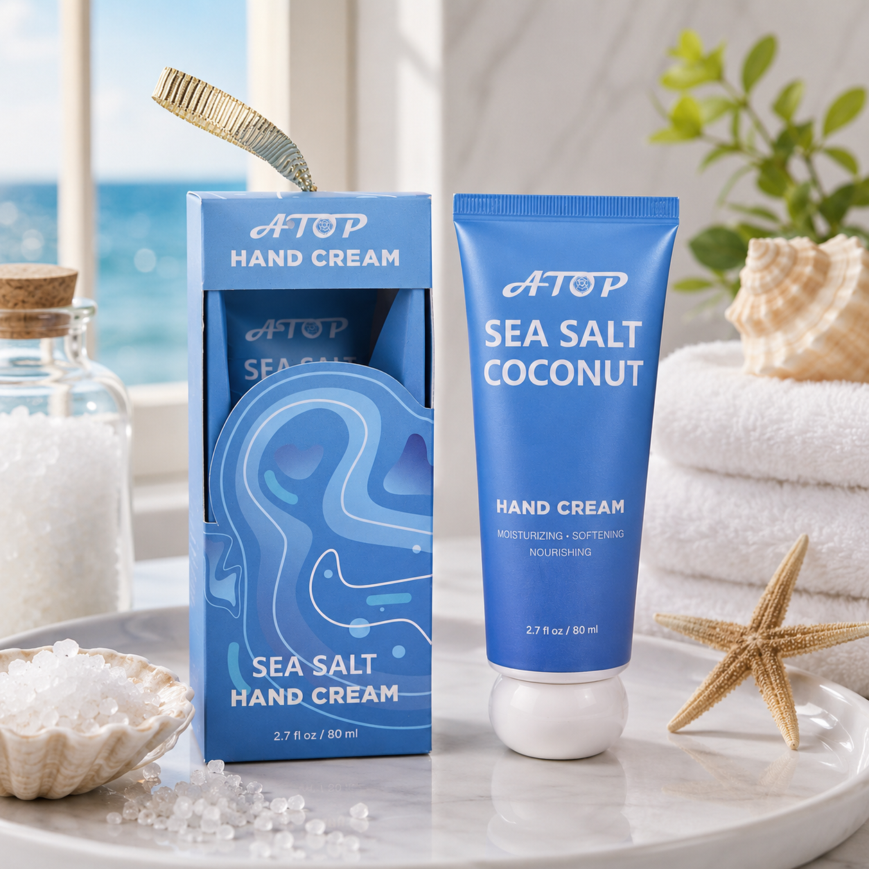 80mL Moisturizing Sea Salt Hand Cream - Daily Hand Care for Dry Hands 2