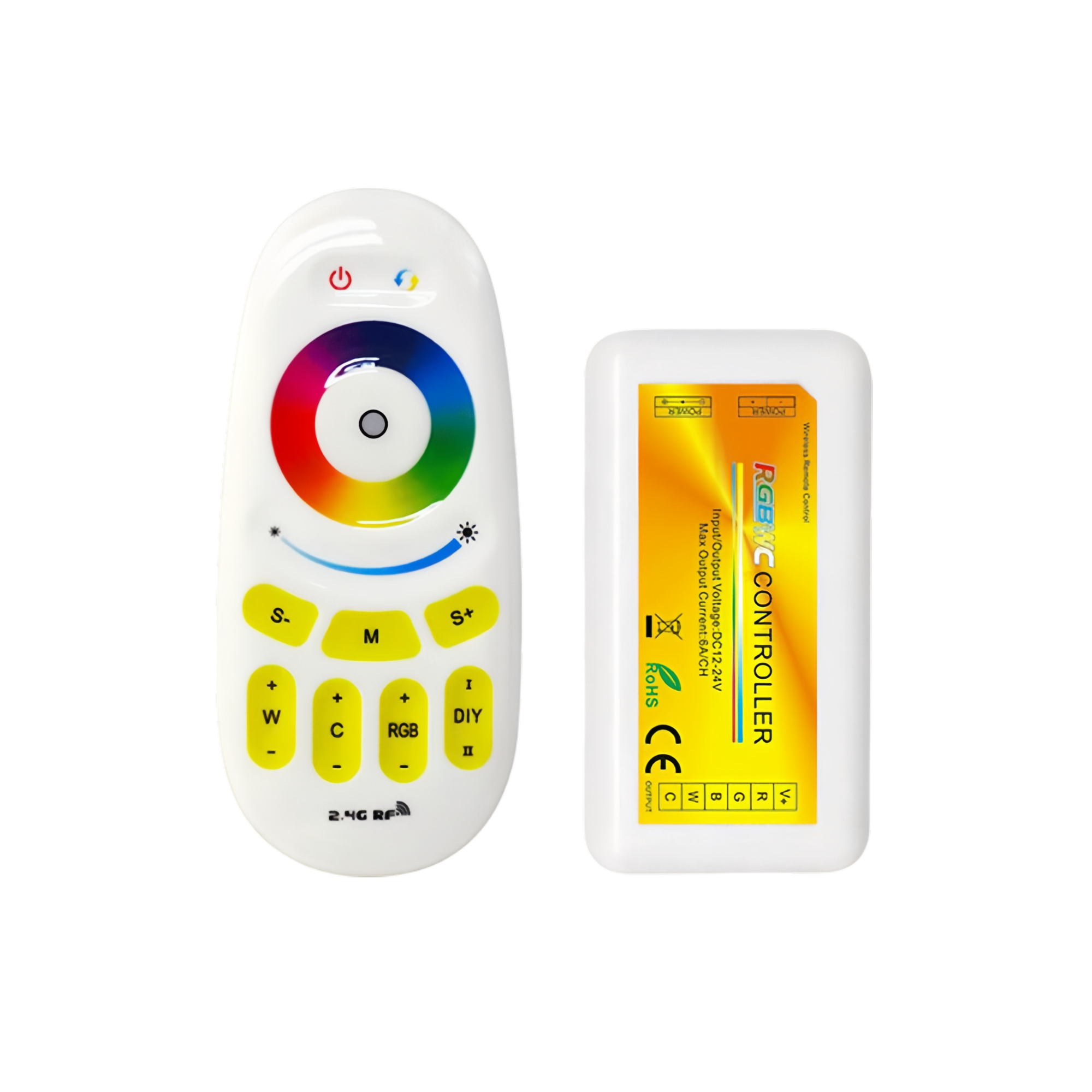 REMOT REMOT REMOT REMOT REMOT REMOT REMOT REMOT REMOT REMOTORER REMOT DÉTOCTRIOLER LED RVCW TOCH, Contrôle sans fil 2,4 g, DC 12-24V, MAX 6A par canal, sortie 360W / 720W, plage de 20 m, pile