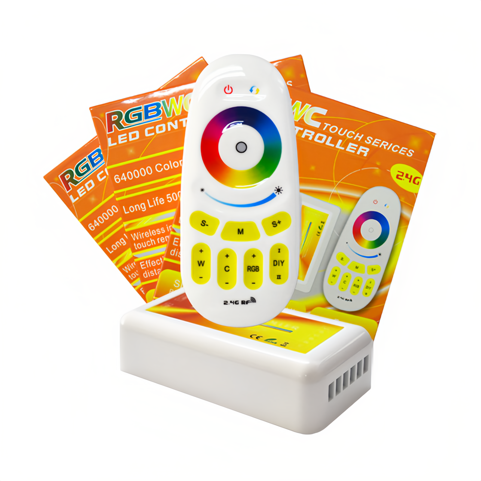 REMOT REMOT REMOT REMOT REMOT REMOT REMOT REMOT REMOT REMOTORER REMOT DÉTOCTRIOLER LED RVCW TOCH, Contrôle sans fil 2,4 g, DC 12-24V, MAX 6A par canal, sortie 360W / 720W, plage de 20 m, pile