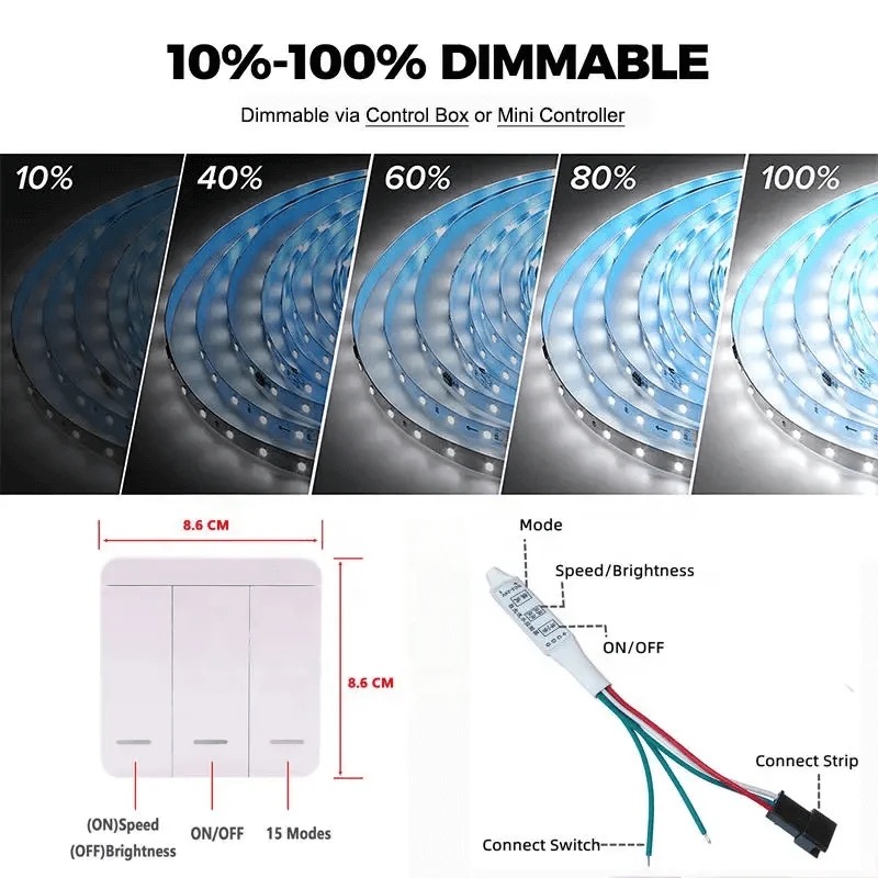 led 24v smart strip light 12v running changing led flexible tape lights 7