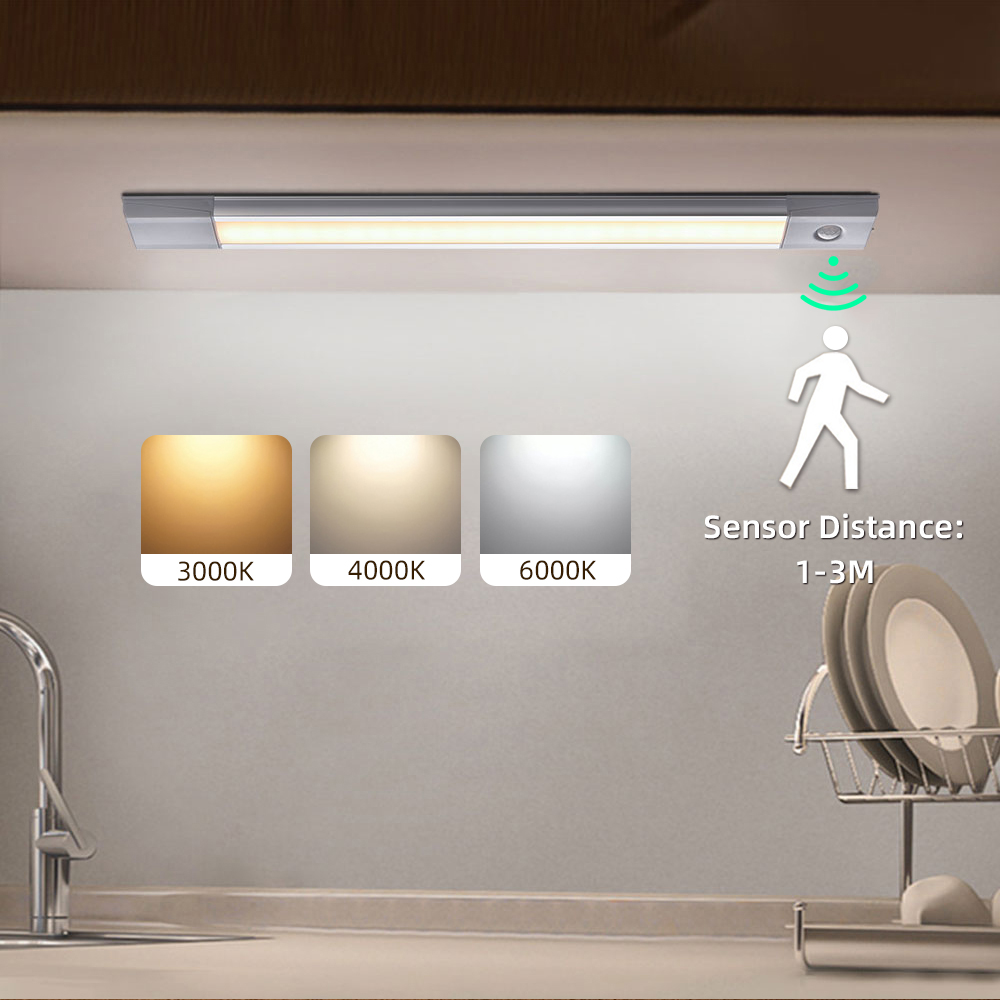 Rechargeable Motion Sensor 40CM 60CM Kitchen Showcase Dimmable USB Rechargeable LED Cabinet Light 12
