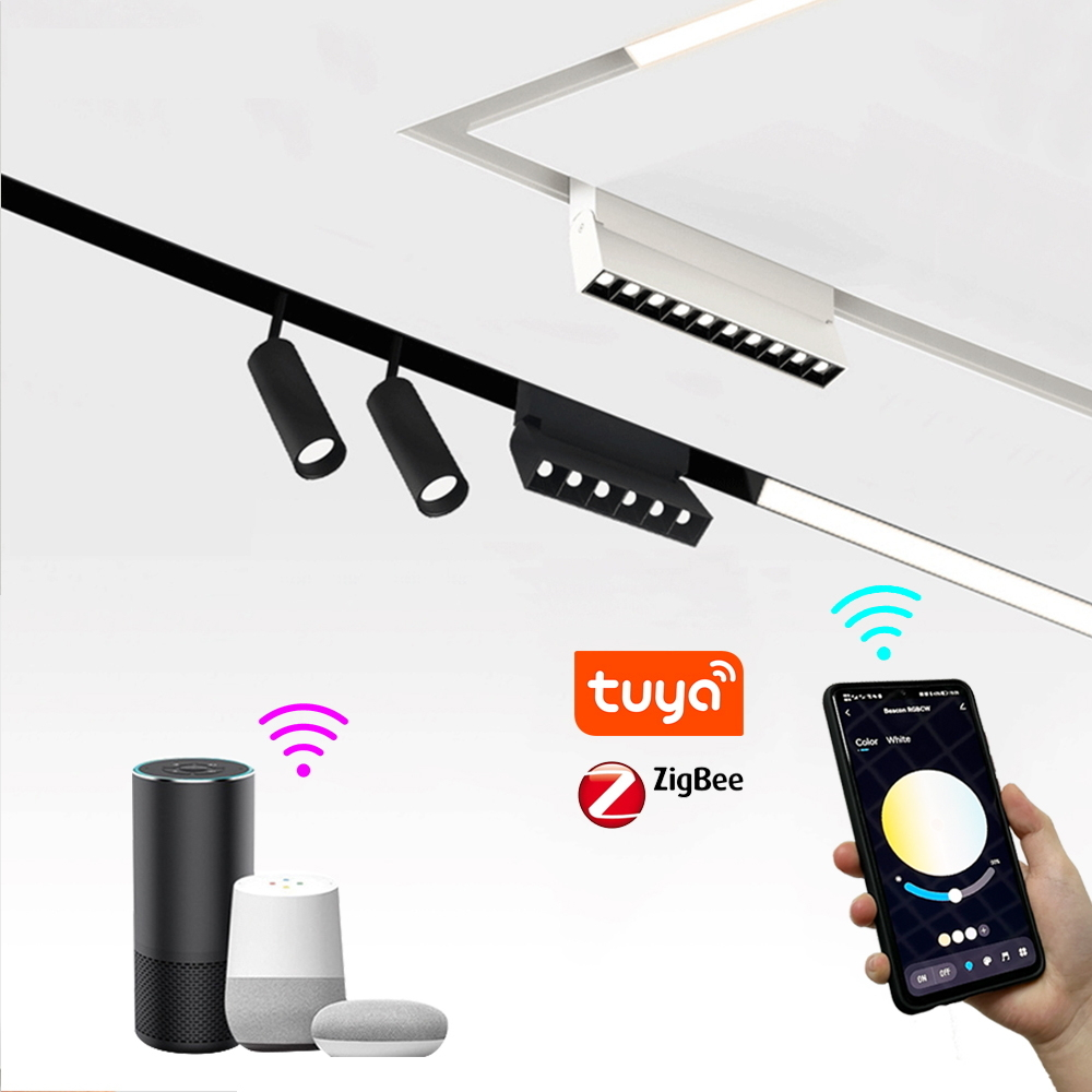 COB 48 В Tuya Zigbee BT трековые лампы алюминий COB 6 Вт 12 Вт 20 Вт 36 Вт умный магнит светодиодный квадратный трековый светильник 1