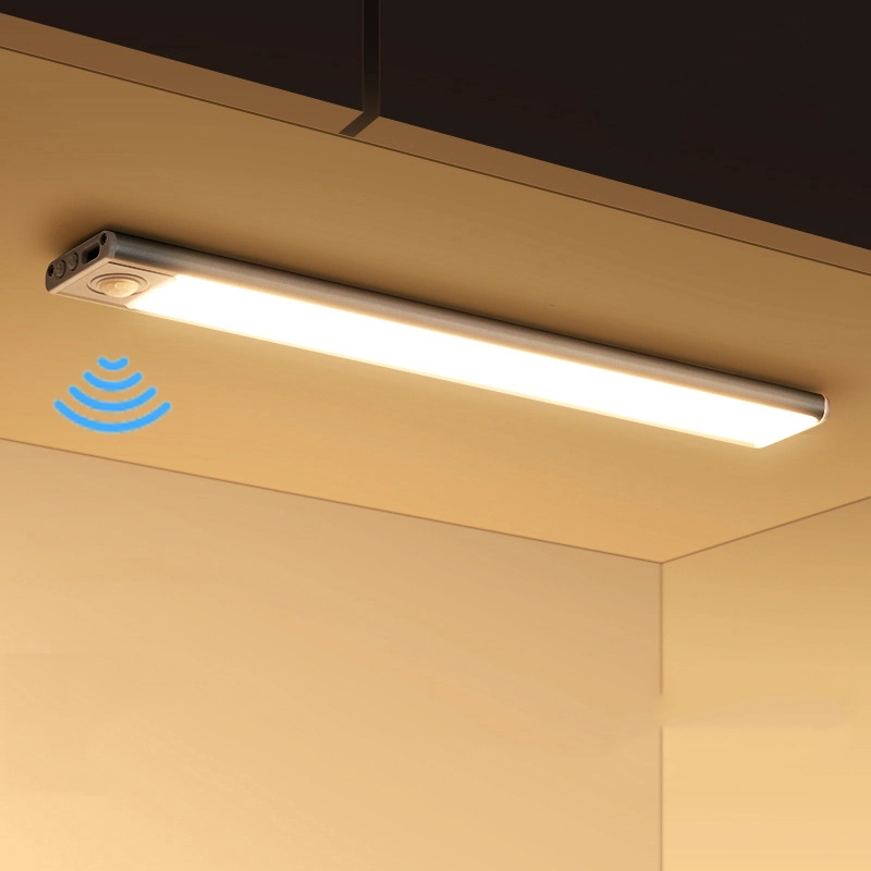 Venta directa de fábrica, luz LED recargable para gabinete, Sensor de movimiento, carga USB, atenuación continua 3000K + 6000K 1