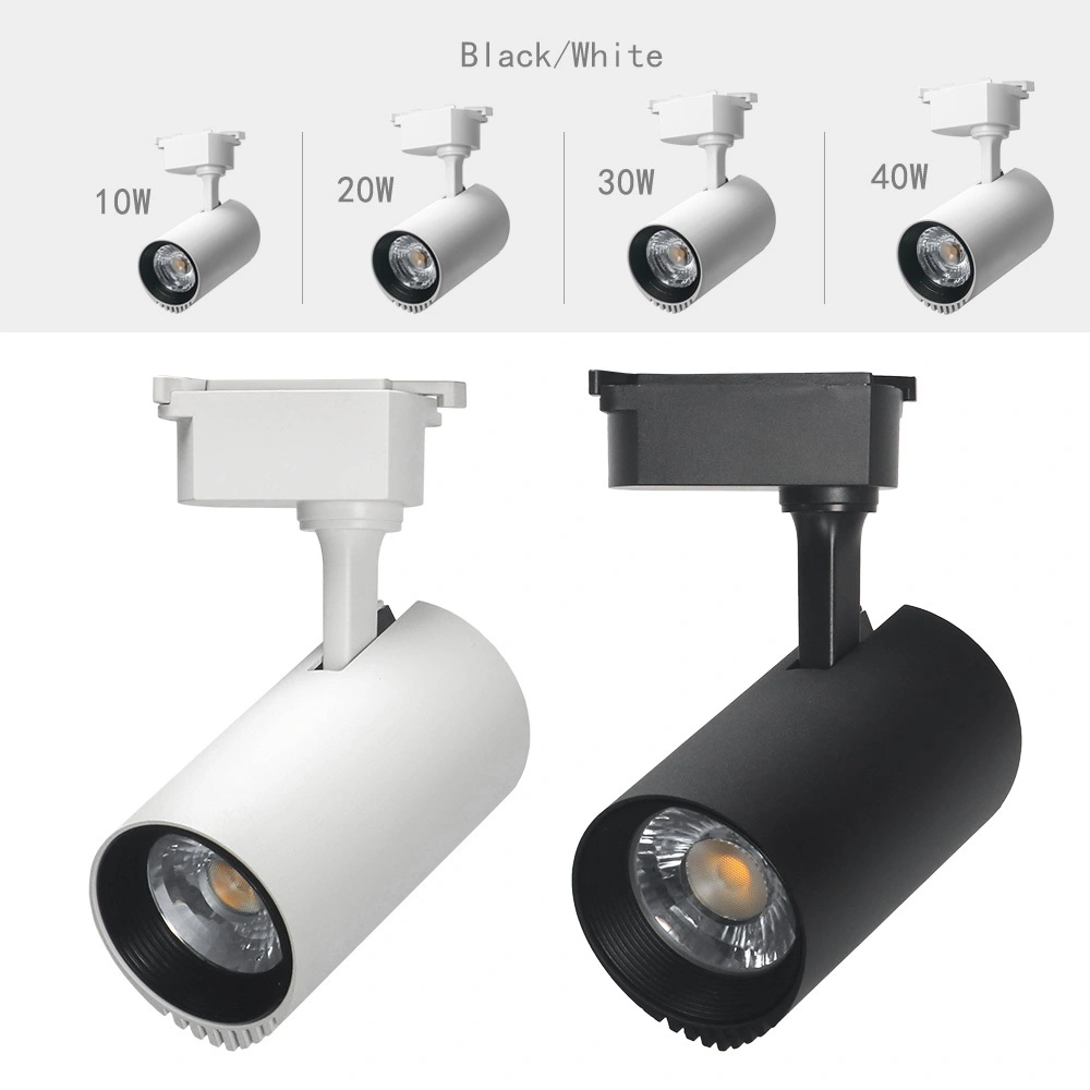 Tienda de ropa de alta calidad, iluminación comercial ajustable sobre riel, foco de luz Cob/luces de riel/luces de riel Led 1
