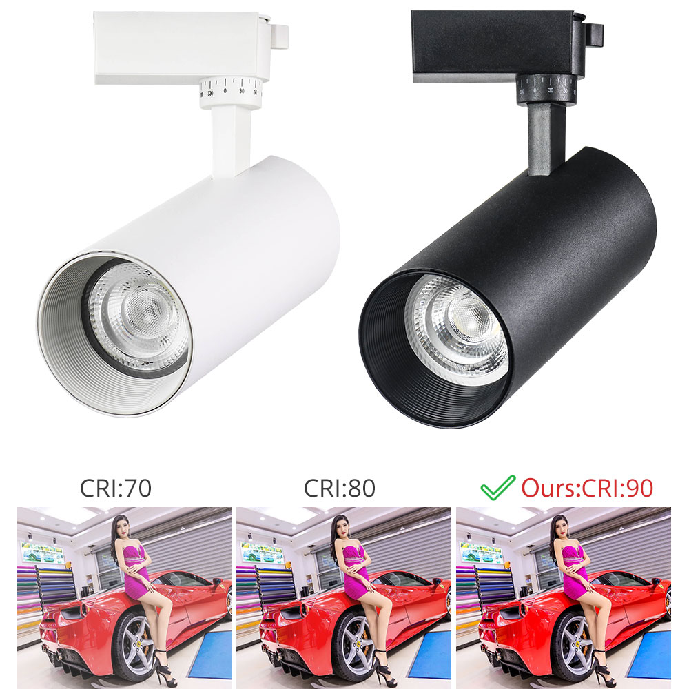 Focos montados en superficie modernos, luz de pista ajustable COB de 10W/luz de pista/iluminación LED de pista 5