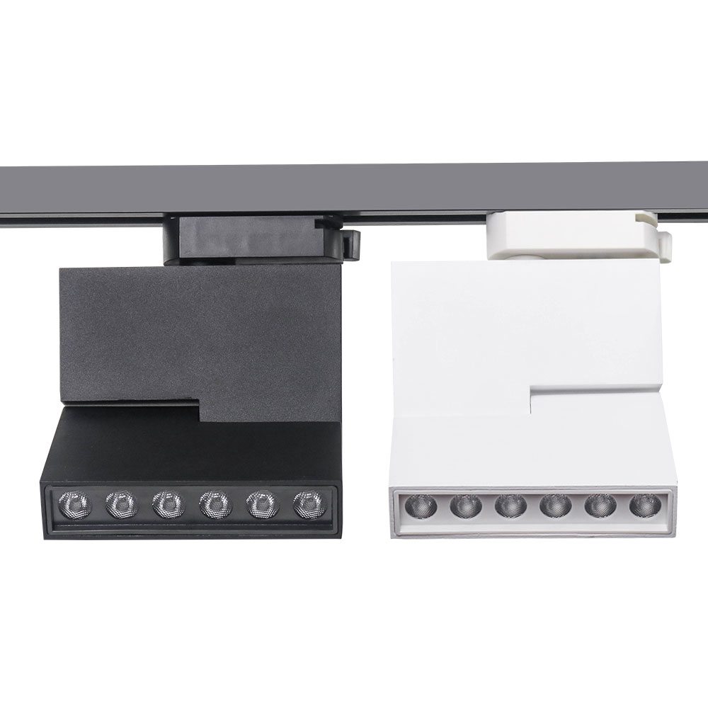 Foco llevado ajustable de la iluminación del carril de la luz de la pista de la iluminación moderna cuadrada del carril de 12W 24W 3