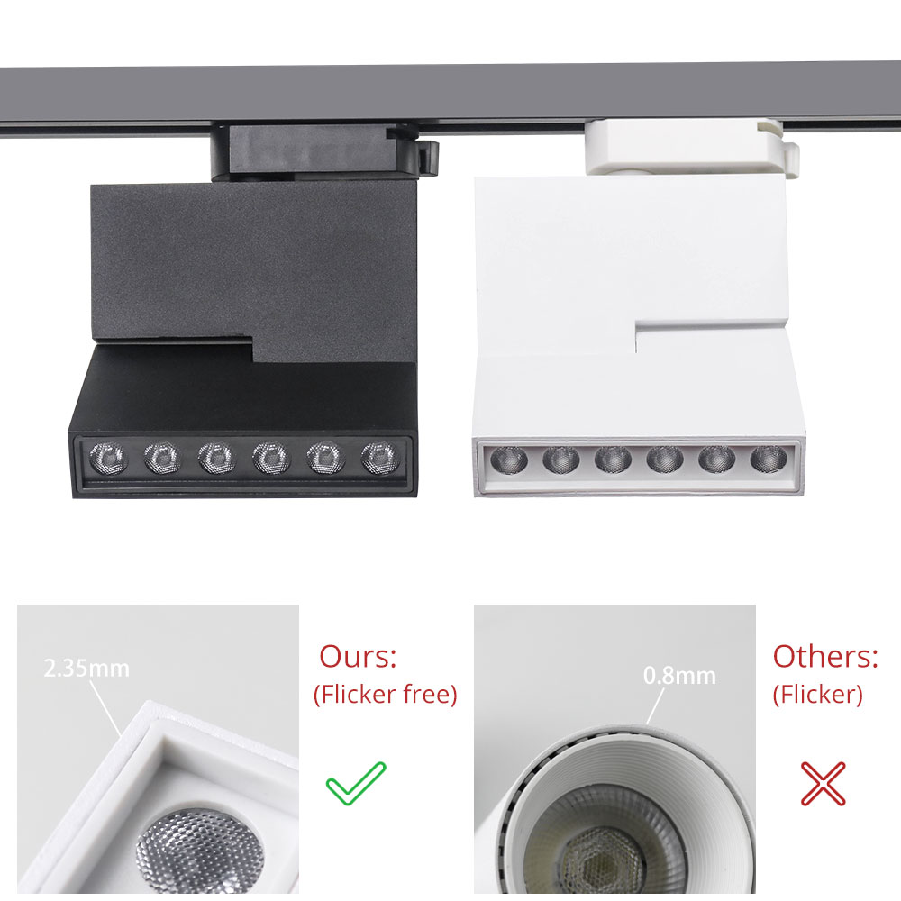 Foco llevado ajustable de la iluminación del carril de la luz de la pista de la iluminación moderna cuadrada del carril de 12W 24W 5